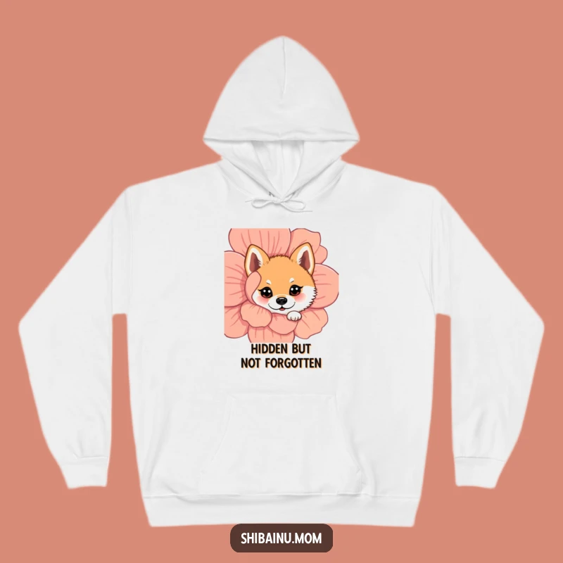 Funny Peeking Shiba Inu Hoodie: Cozy Up with Floral Fun!