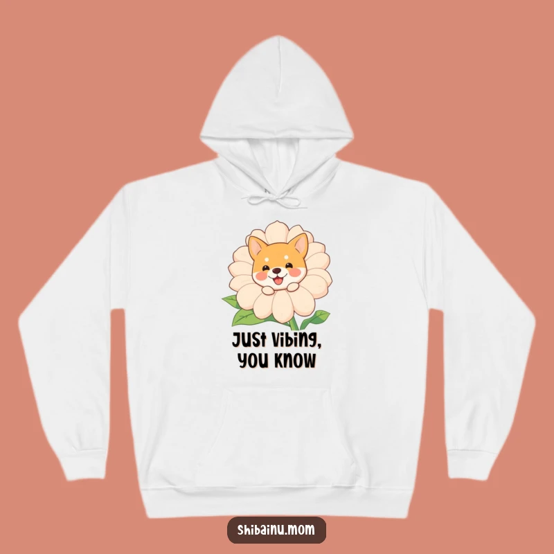 Funny Shiba Inu Flower Hoodie: Cozy Dog Peeking Sweatshirt, Hilarious Gift