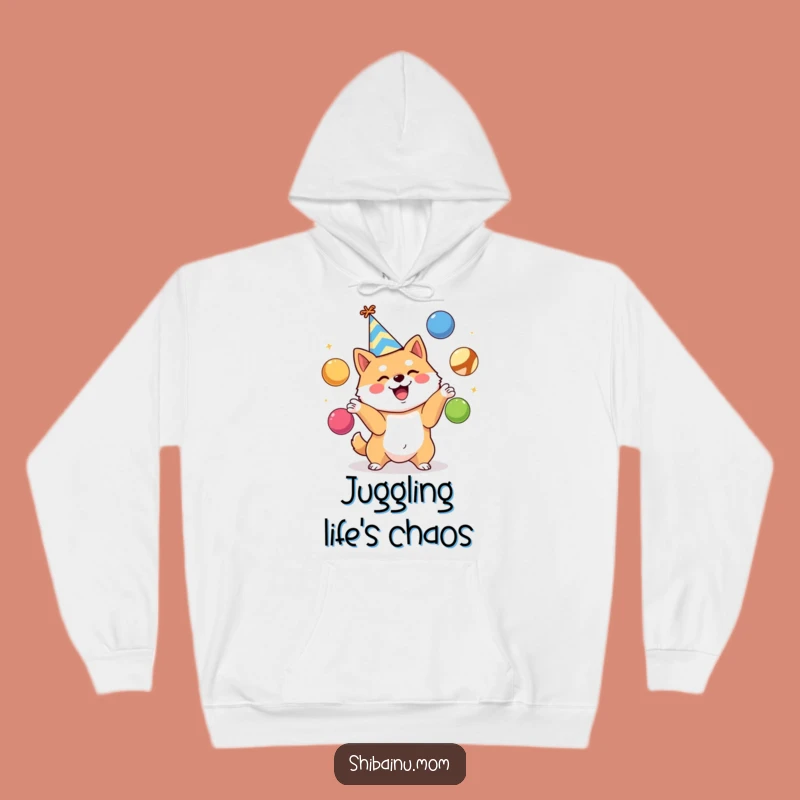 Funny Shiba Inu Party Hoodie - Cozy Juggling Pup Gift