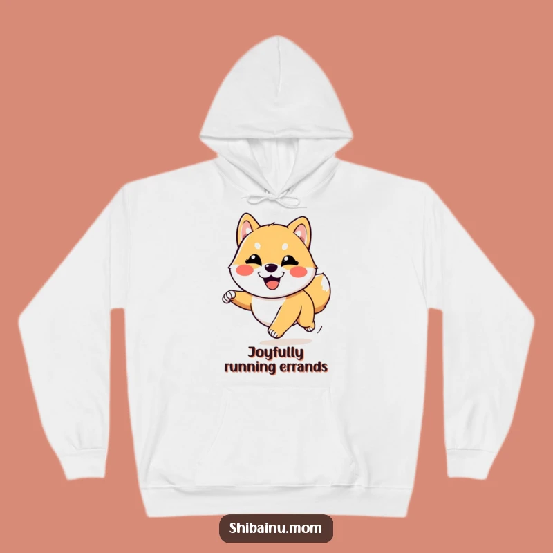 Funny Kawaii Shiba Inu Joyful Run Hoodie: Goofy Pup, Cozy & Fun Gift!