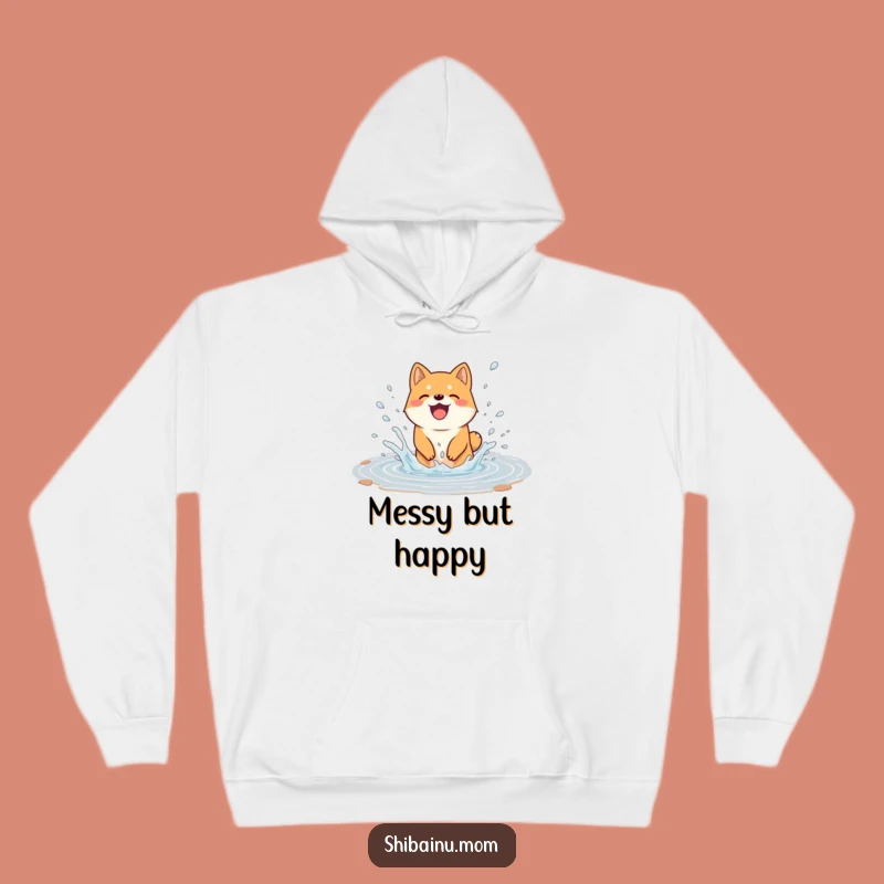 Funny Joyful Shiba Inu Puddle Splash Hoodie - Cozy & Fun
