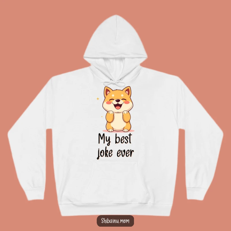 Cozy Funny Kawaii Shiba Inu Laughing Hoodie: Paws Up Joy, Warm Gift