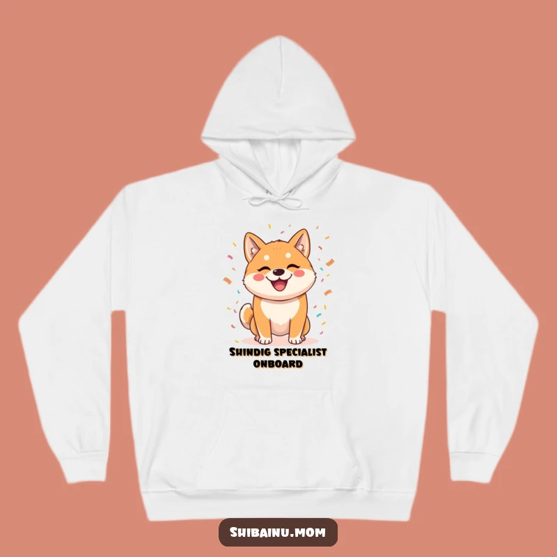 Cozy Funny Shiba Inu Confetti Hoodie - Warm & Festive Pup Gift