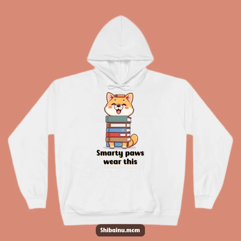 Funny Proud Shiba Inu Hoodie - Book Balancing Dog Scholar Sweatshirt