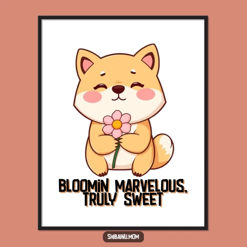 Free Printable Bashful Shiba Art: Funny Dog Art Download for Sweet Vibes!