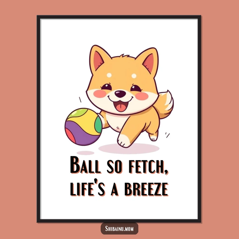 Free Printable Kawaii Shiba Inu Art: Funny Doggy Poster, Playful Digital Download!