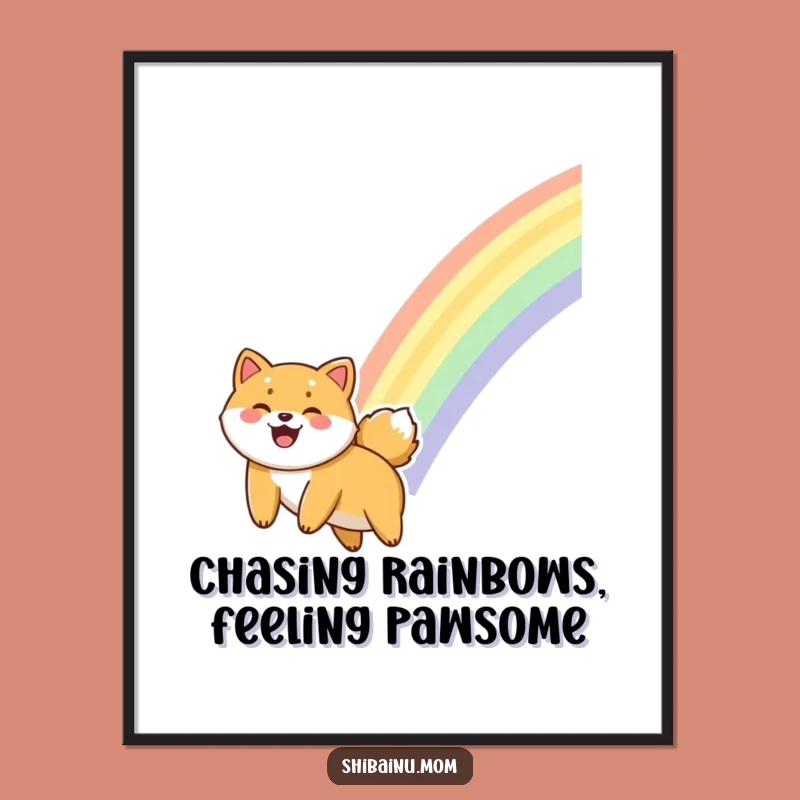 Free Printable Rainbow Shiba Art: Funny Dog Art Download for Cheerful Vibes!