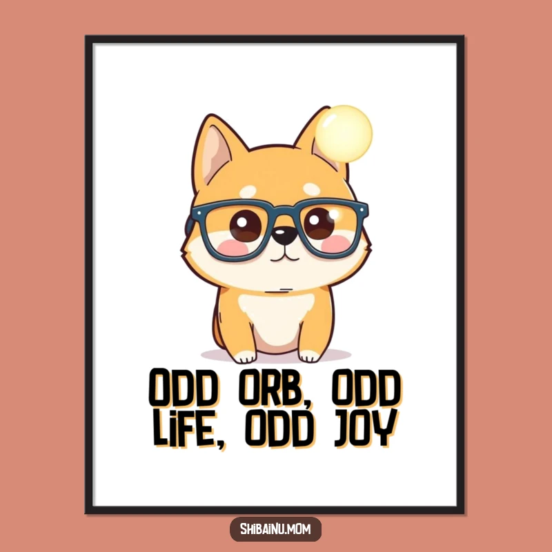 Free Printable Shiba Inu Wall Art: Curious Orb Watcher, Funny Downloadable Art