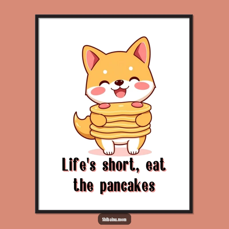 Free Printable Shiba Inu Wall Art: Pancake Dog, Downloadable Cute Art
