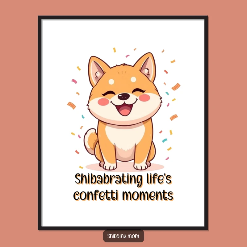 Funny Free Printable Wall Art Shiba Inu Confetti Downloadable Art Gift