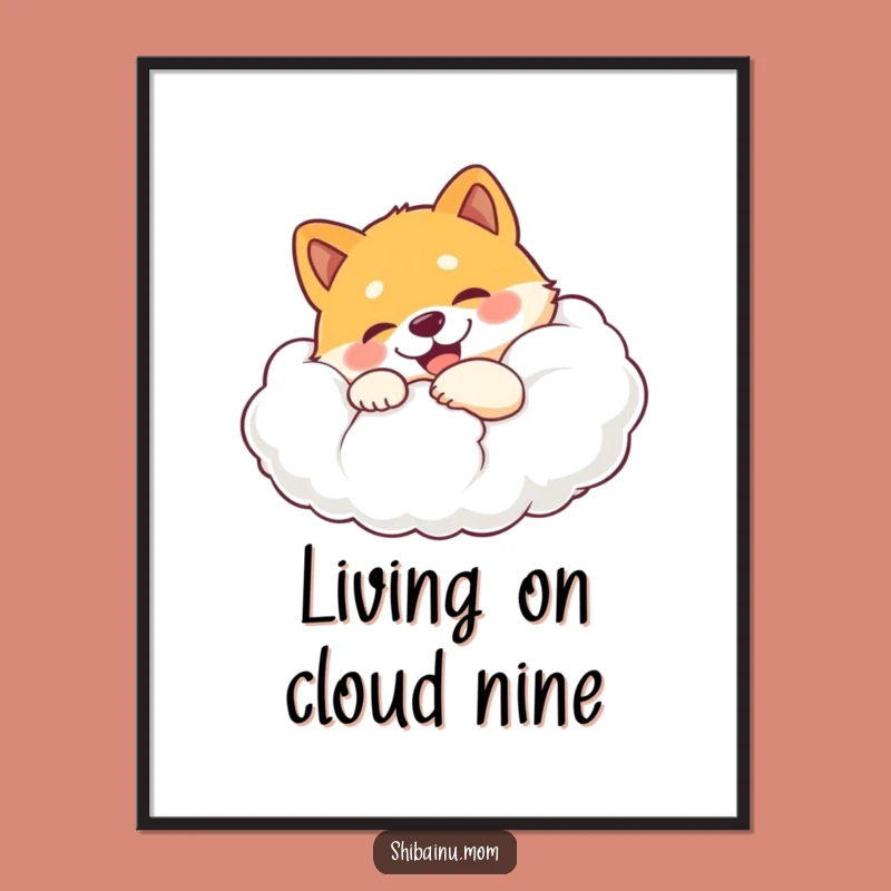 Free Printable Shiba Inu Cloud Hug Wall Art - Funny Doggy Downloadable Decor