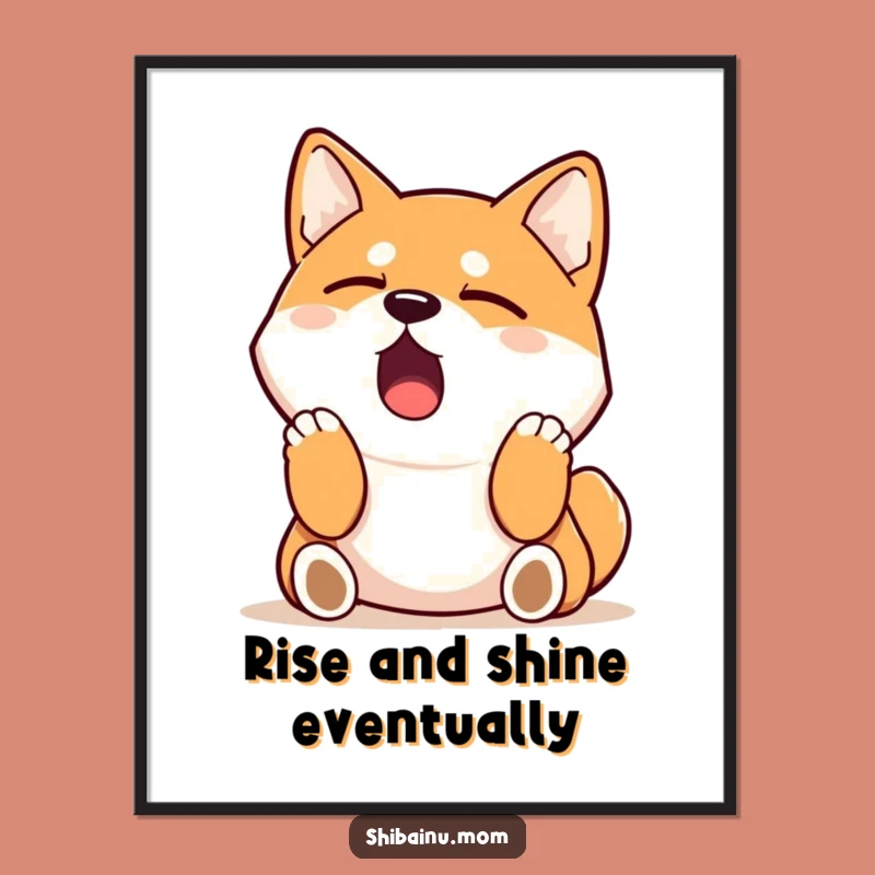 Free Printable Sleepy Shiba Art: Funny Dog Art Download for Cozy Vibes!