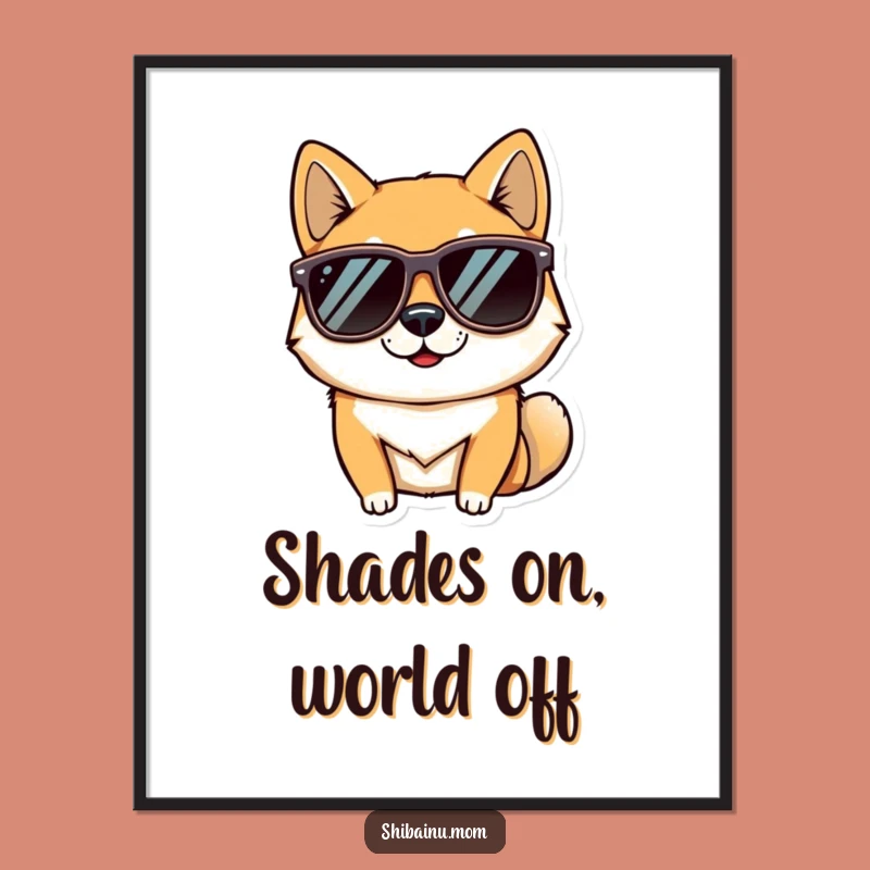 Free Printable Wall Art: Cool Shiba Inu, Funny Sunglasses Downloadable Decor