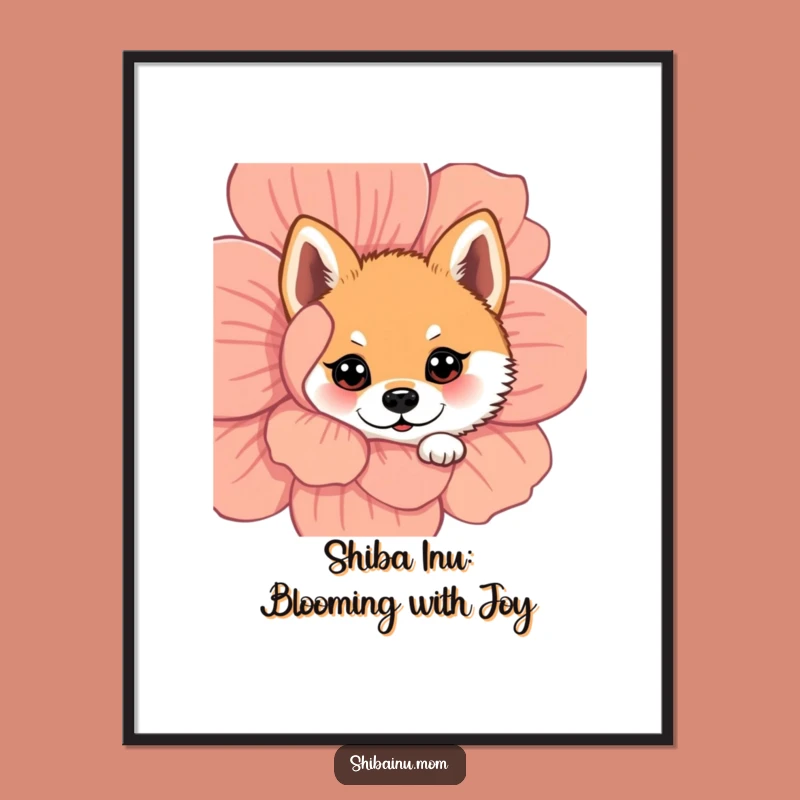 Free Printable Peek-a-Boo Shiba Wall Art: Cute Dog Funny Downloadable Decor