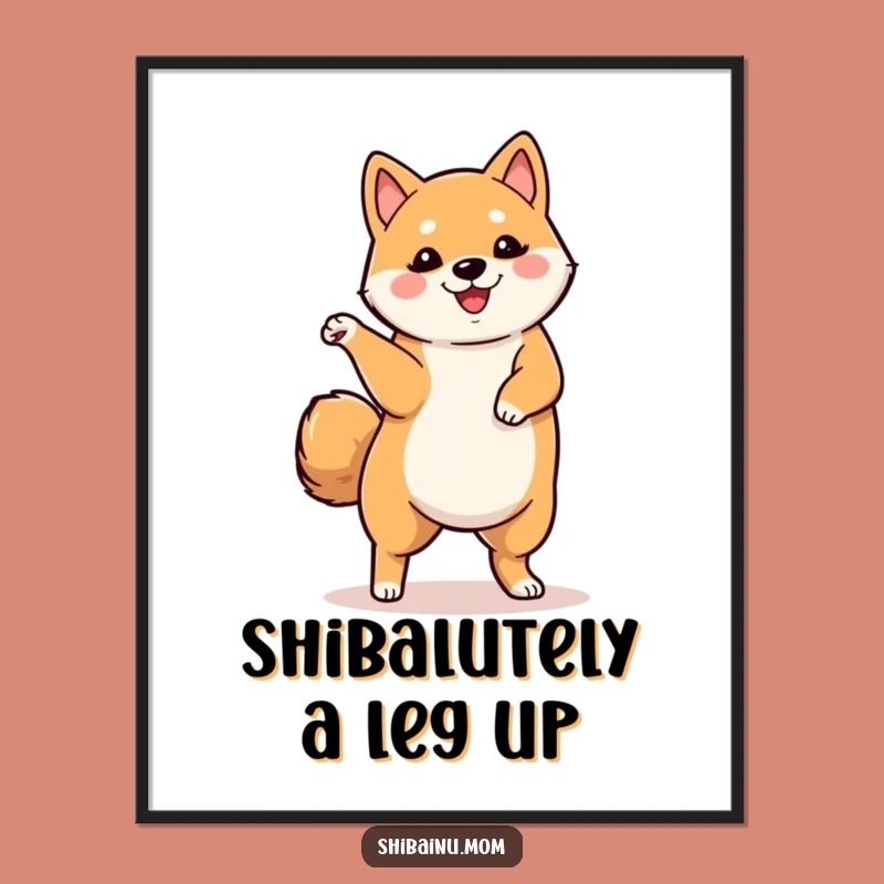 Funny Free Printable Wall Art Shiba Inu Dancing Downloadable Art Gift