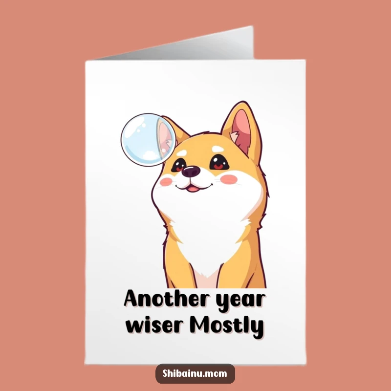 Free Printable Shiba Inu Birthday Card: Funny Doge Curiosity, Perfect Downloadable Gift