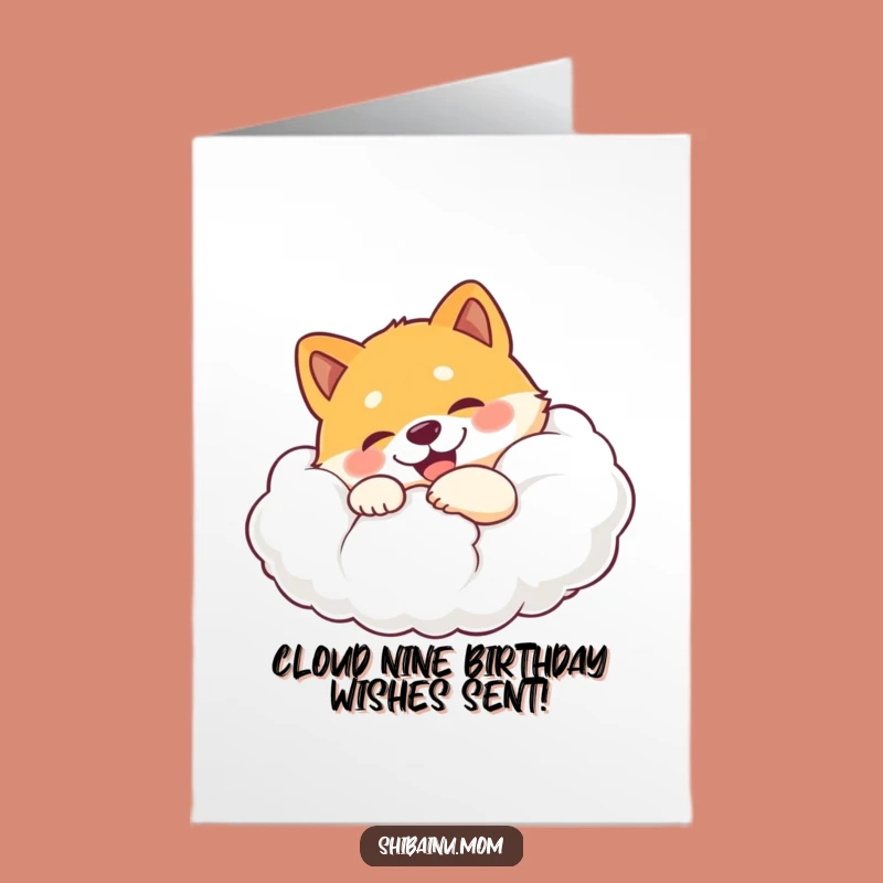 Free Printable Shiba Inu Cloud Hug Birthday Card - Funny Downloadable Gift for Dog Lovers