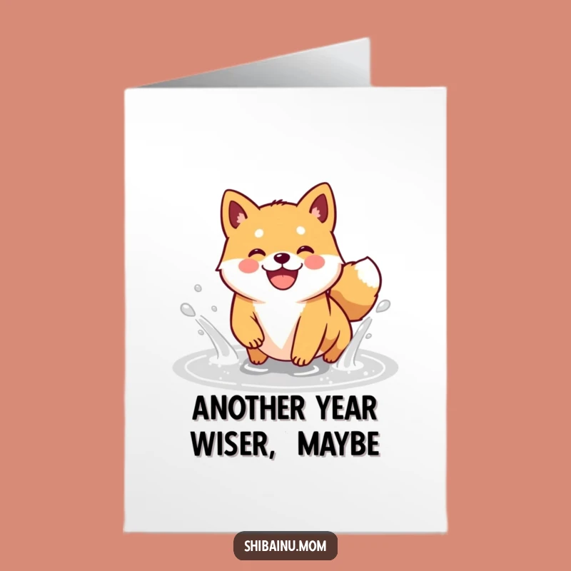 Free Printable Shiba Inu Birthday Card: Funny Splash Dog, Downloadable Pawty Gift