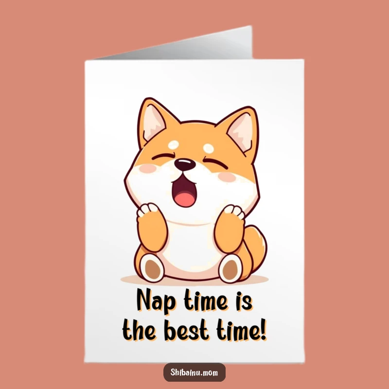 Free Printable Sleepy Shiba Birthday Card: Funny Dog Gift for Lazy Celebrations!