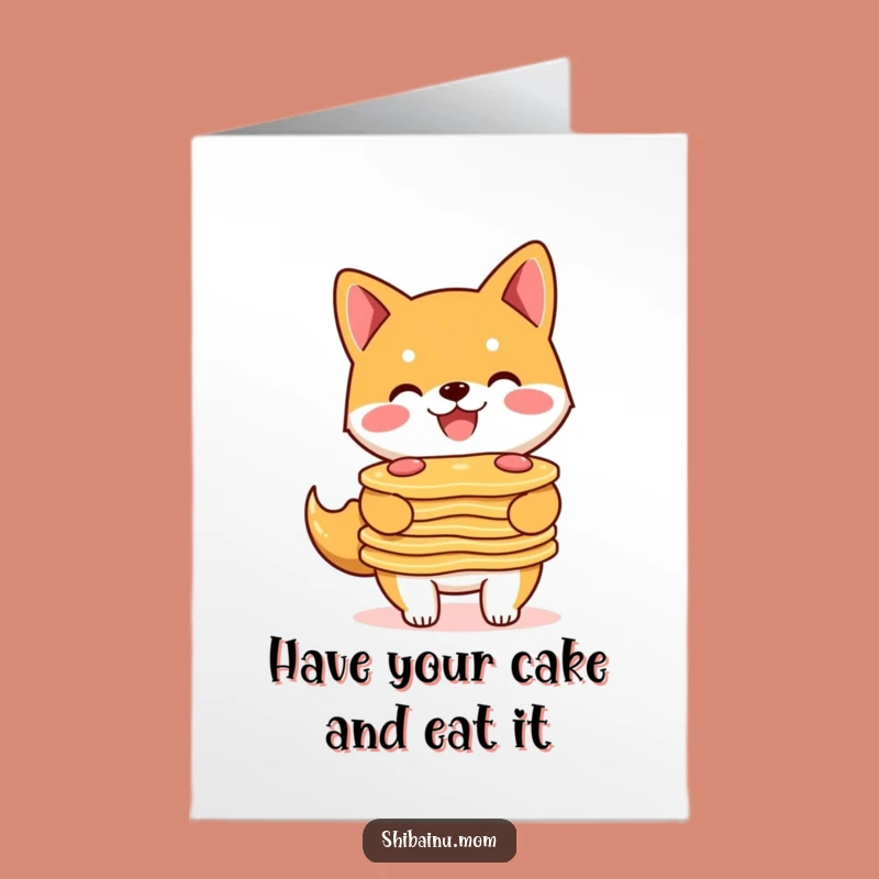 Free Printable Shiba Birthday Card: Pancake Dog, Funny Downloadable Gift