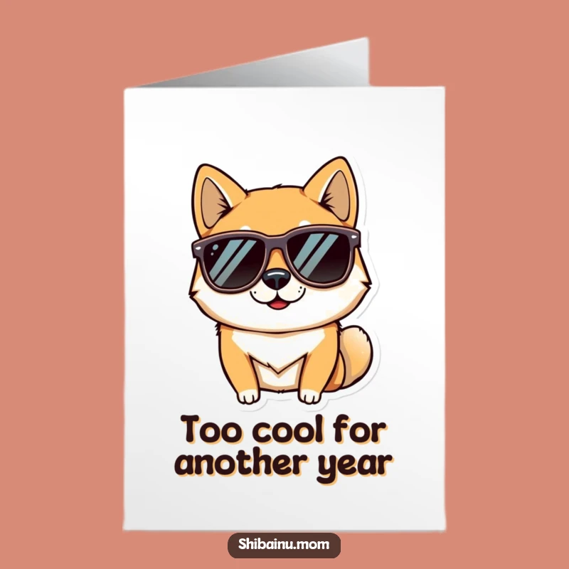 Free Printable Birthday Card: Cool Shiba Inu, Funny Sunglasses Downloadable Gift