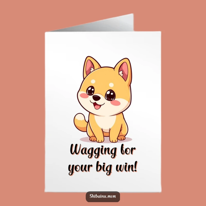 Free Printable Congrats Card: Joyful Shiba Inu, Tail Wagging Success, Amazing Downloadable Art