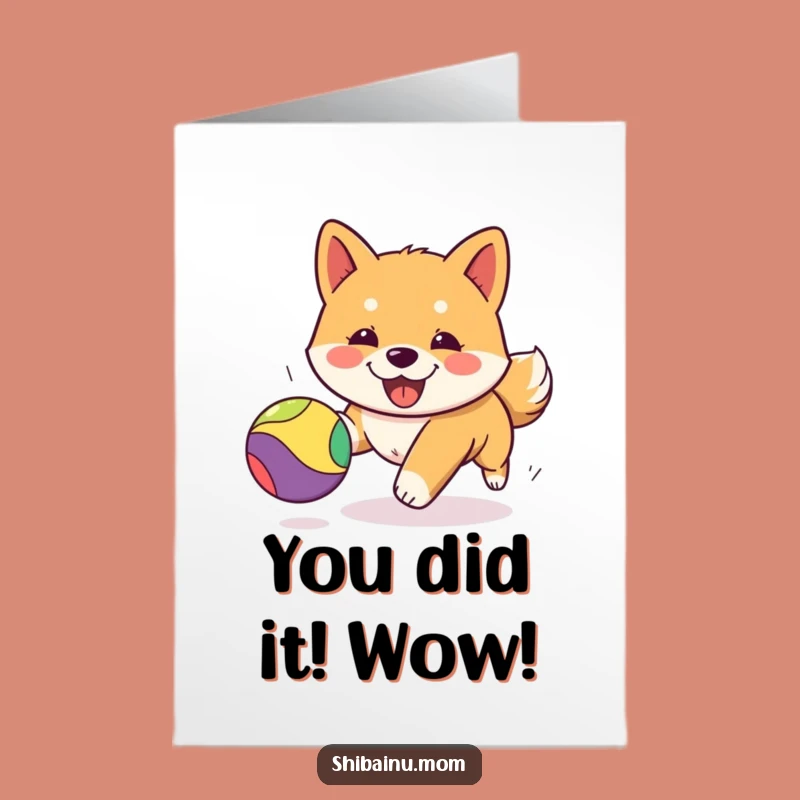 Free Printable Kawaii Shiba Inu Congrats Card: Hilarious Doggy Celebration, Digital Download!