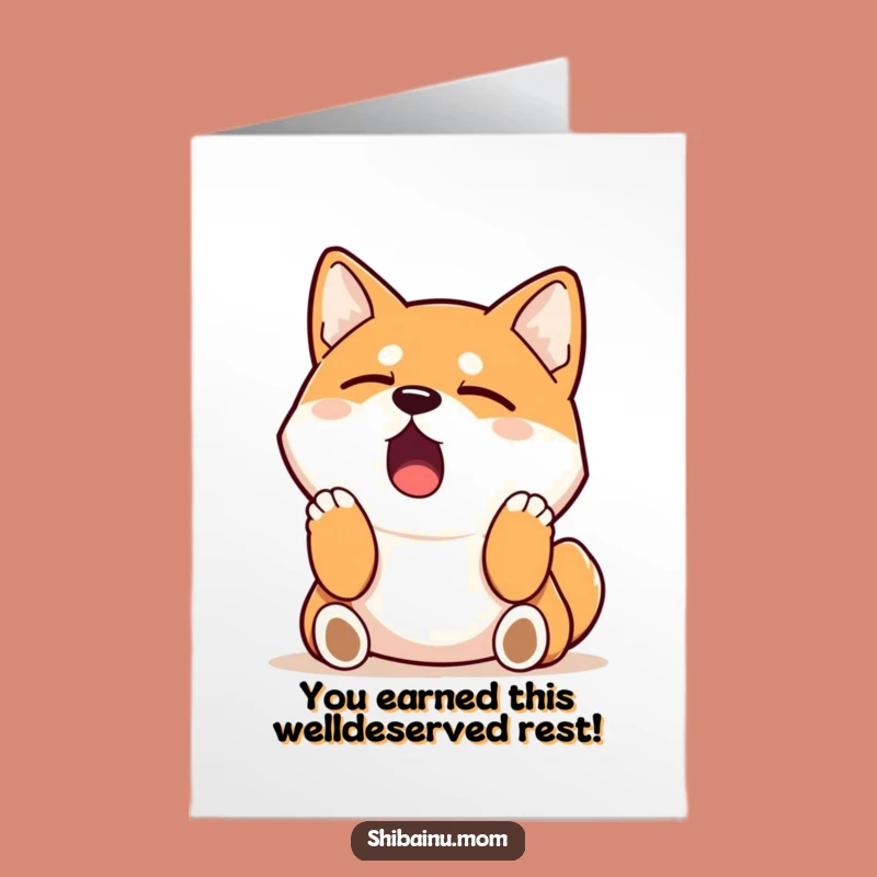 Free Printable Shiba Congrats Card: Funny Dog Yawn for Your Big Achievement!