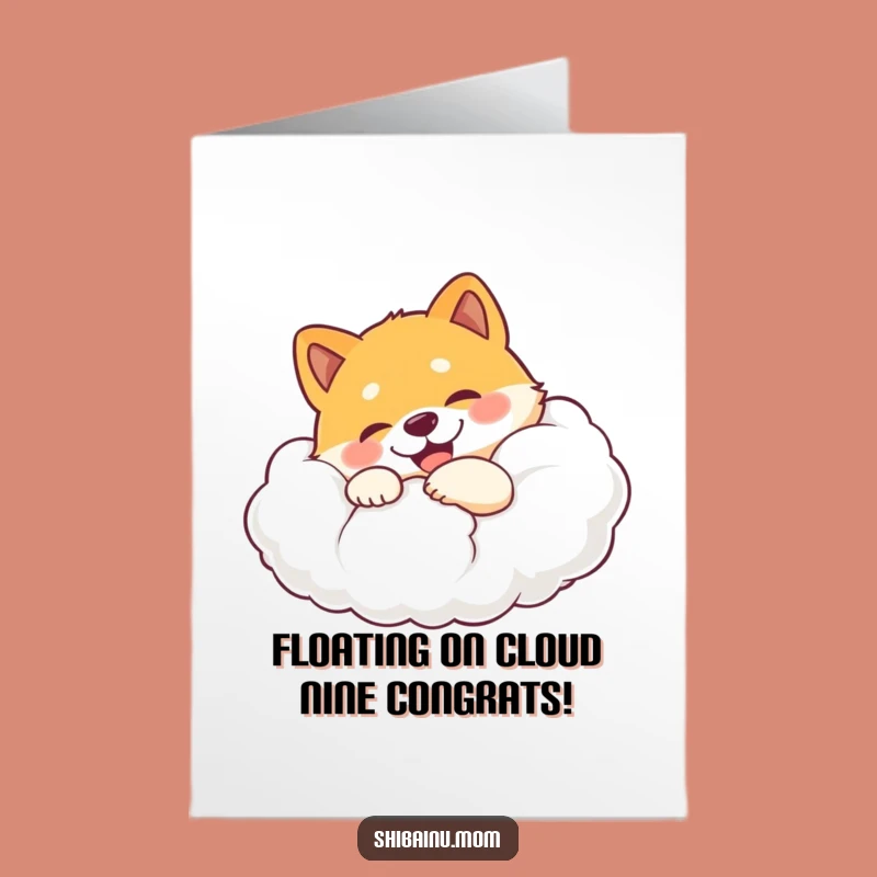 Free Printable Shiba Inu Cloud Hug Congrats Card - Humorous Doggy Downloadable Gift