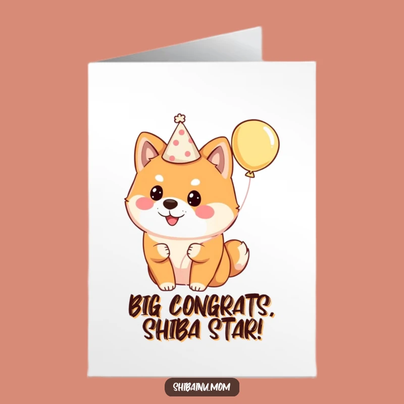 Free Printable Shiba Inu Congrats Card: Party Dog Funny Downloadable Gift