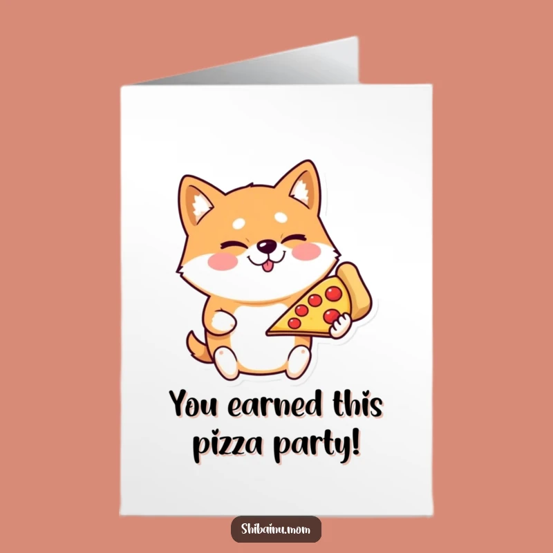Free Printable Shiba Inu Pizza Card: Hilarious Congratulations for Pizza & Pup Fans