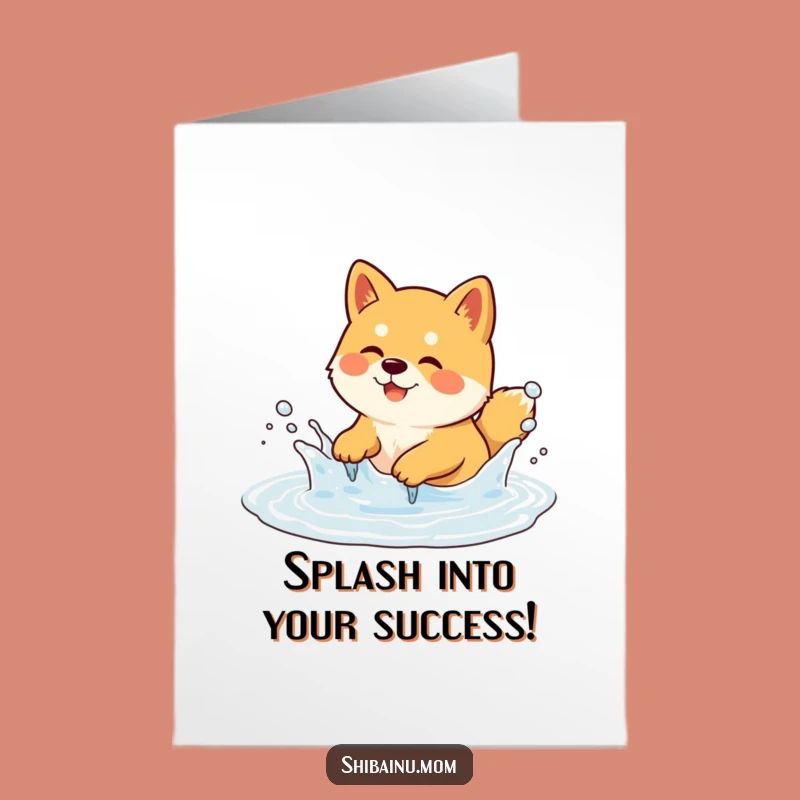 Shiba Inu Congratulations Card Free Printable: Joyful Splash Downloadable Gift