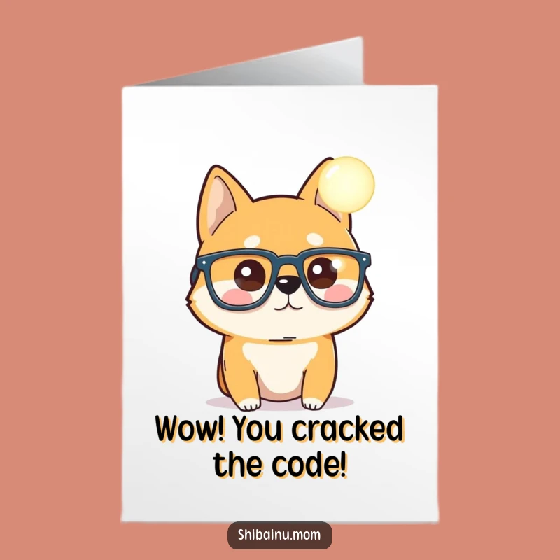 Free Printable Shiba Inu Congrats Card: Curious Orb Fan, Funny Downloadable Gift