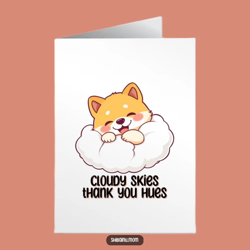 Free Printable Shiba Inu Cloud Hug Thank You Card - Funny Dog Downloadable Gift
