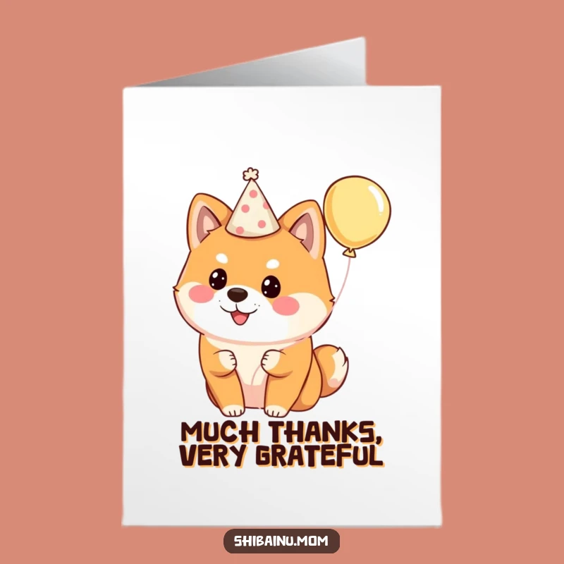 Free Printable Shiba Inu Thank You Card: Party Dog Funny Downloadable Gift