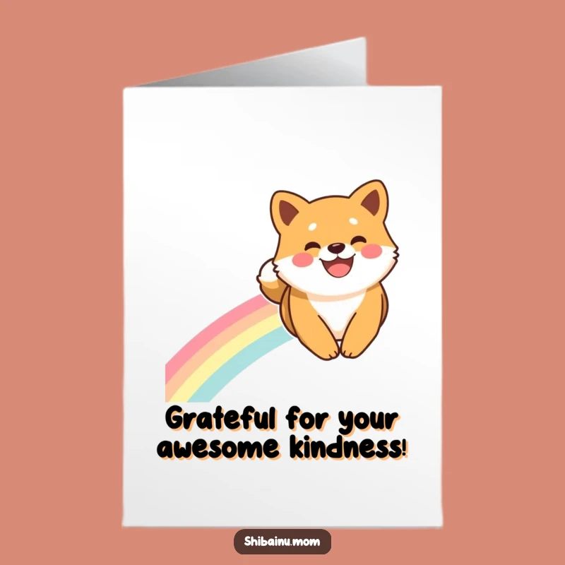 Free Printable Shiba Inu Thank You Card: Rainbow Slide Smile Funny
