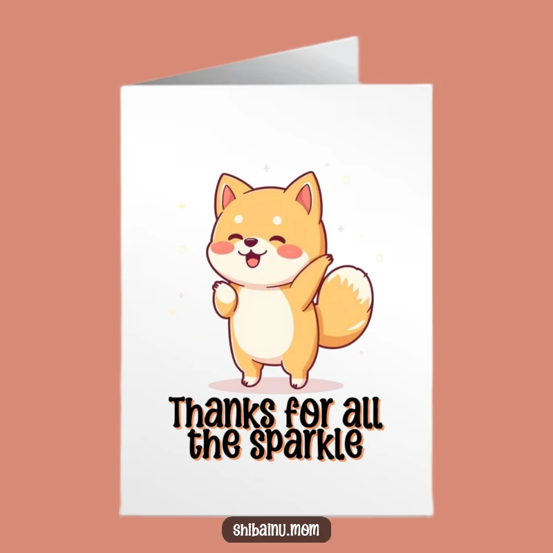 Free Printable Thank You Card: Dancing Shiba Inu, Funny Downloadable Gift