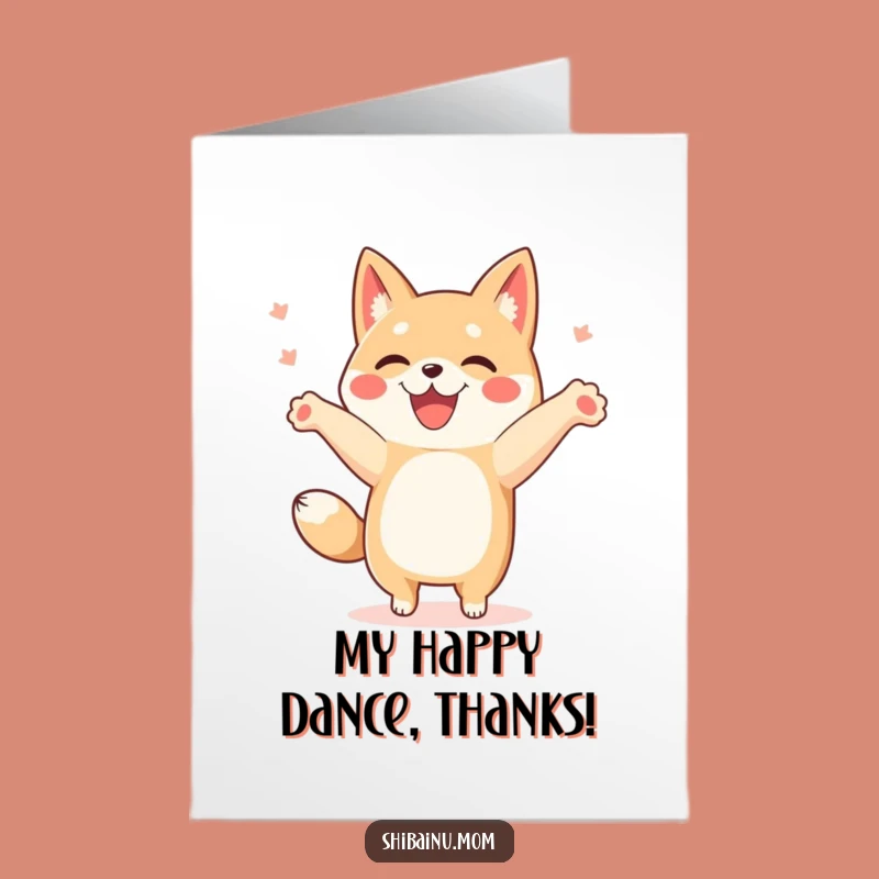Free Printable Thank You Card: Dancing Shibainu for a Cheerful, Funny Thanks