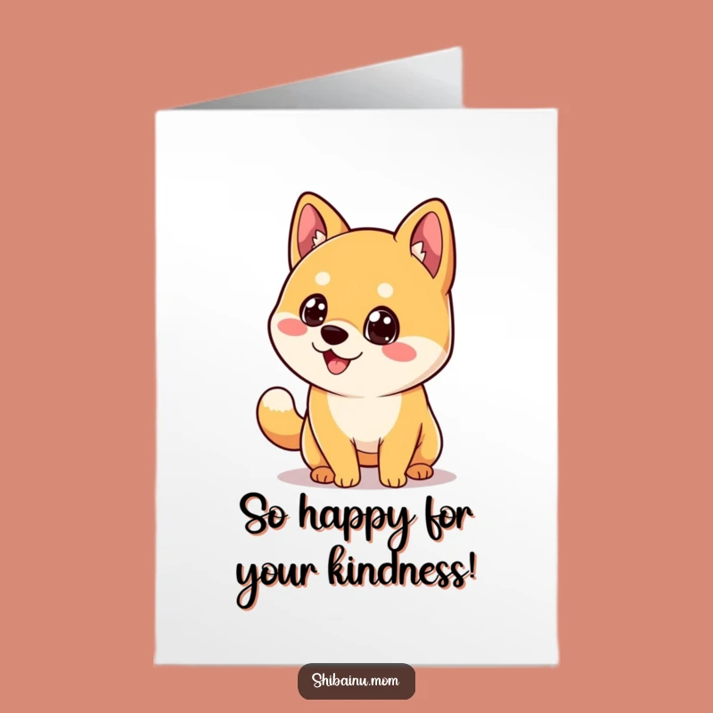 Free Printable Thank You Card: Happy Shiba Inu, Wagging Thanks, Sweet Downloadable Note