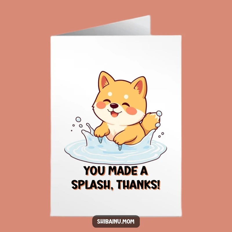 Shiba Inu Thank You Card Free Printable: Happy Splash Downloadable Gift