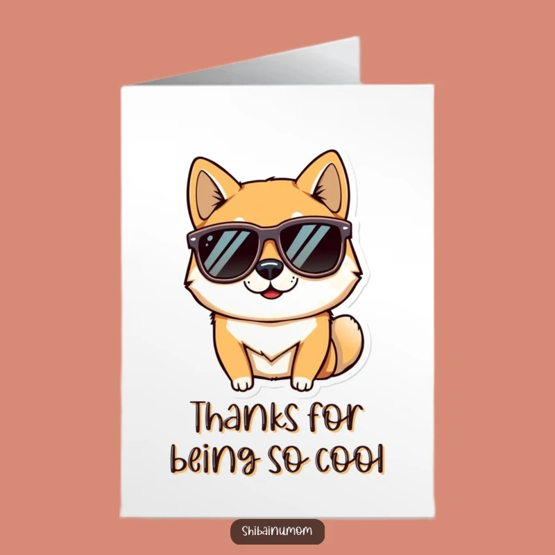 Free Printable Thank You Card: Cool Shiba Inu, Funny Sunglasses Downloadable Gift