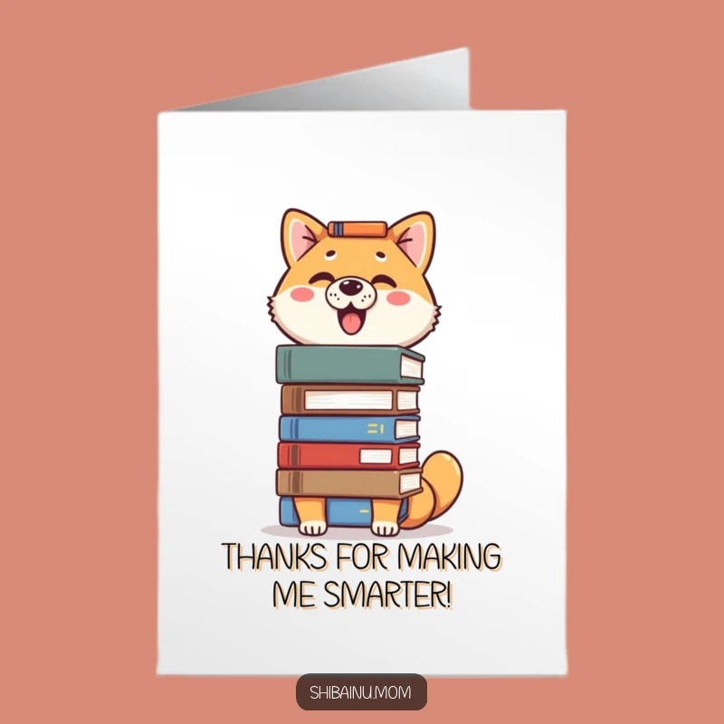Free Printable Shiba Thank You Card: Wise Dog Shares Books for Gratitude!