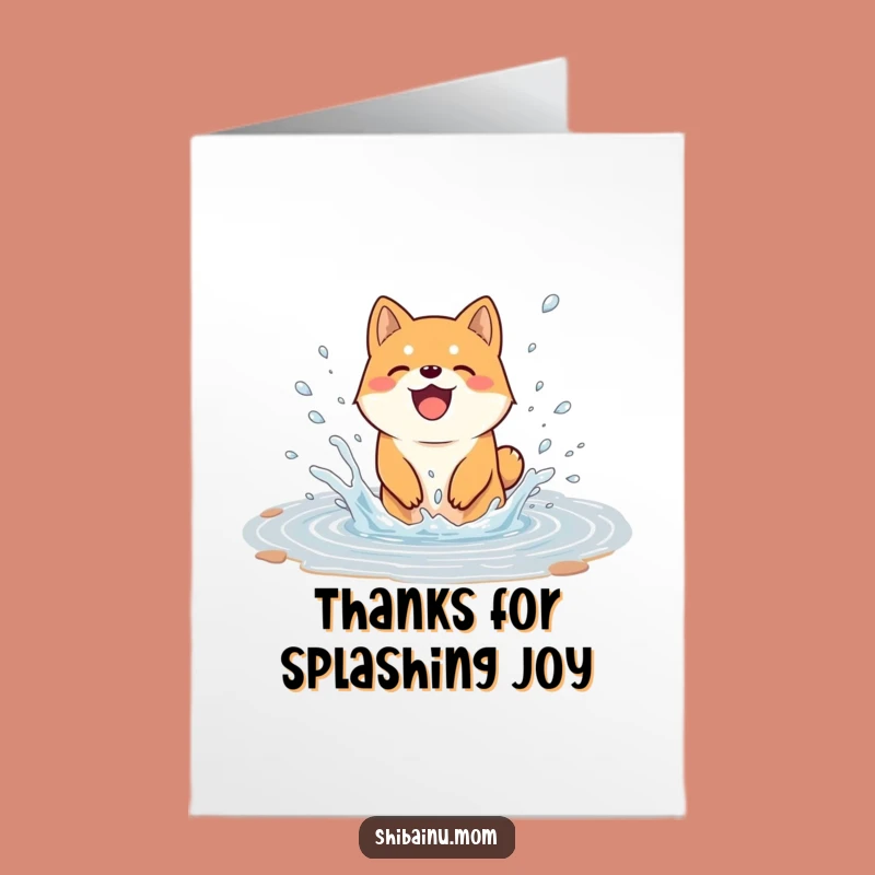 Free Printable Thank You Card: Splashy Shiba Inu, Funny Downloadable Gift