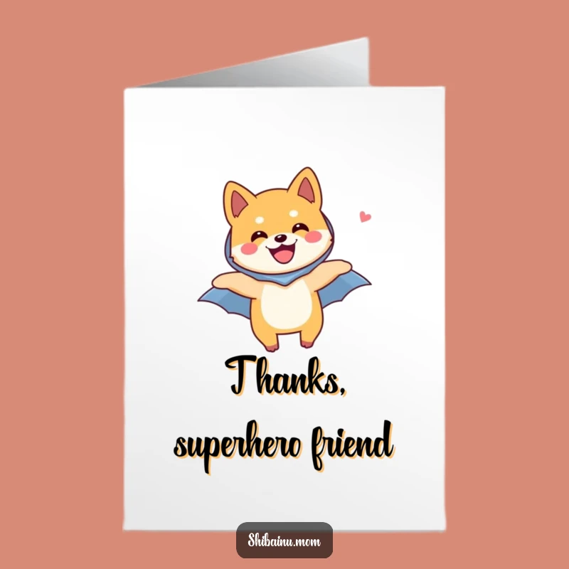 Free Printable Shiba Inu Thank You Card: Soaring Happy Dog Downloadable