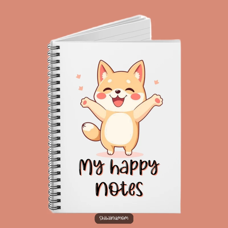 Funny Dancing Shibainu Notebook, Joyful Dog Journal, Perfect Funny Gift