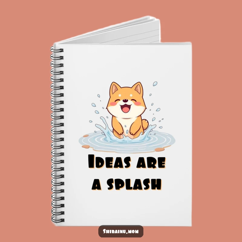 Funny Joyful Shiba Inu Puddle Splash Notebook - Jot Down Fun Ideas