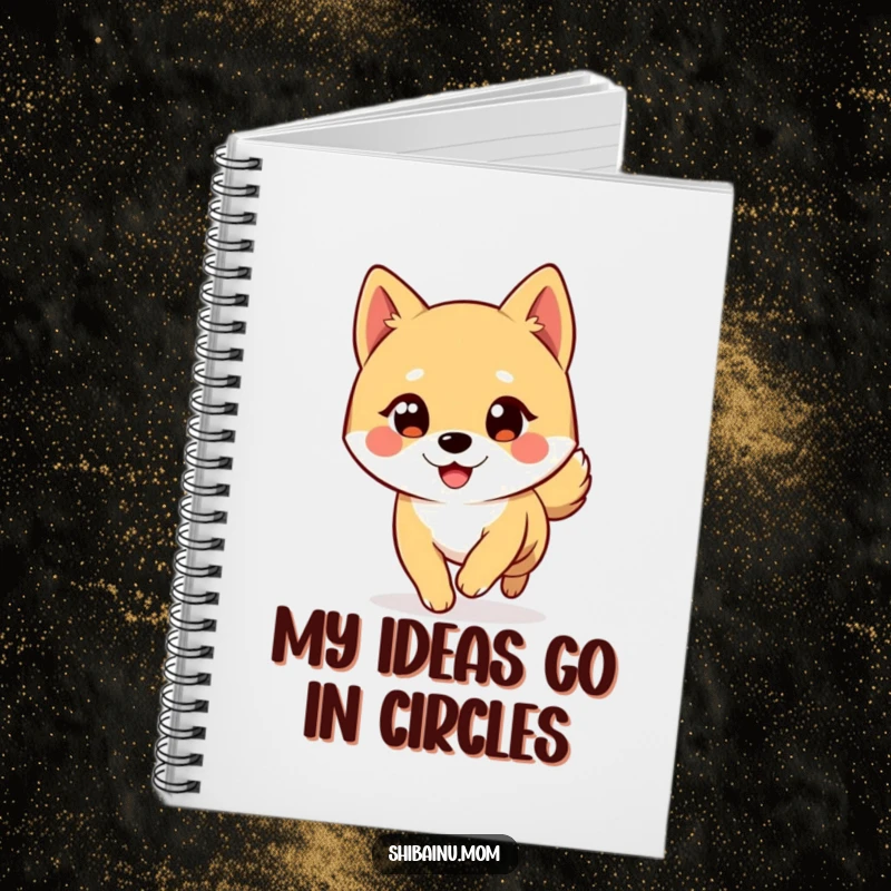 Funny Shiba Inu Notebook: A big-eyed Shiba Inu winks while amusingly chasing its tail, ready for your humorous scribbles.