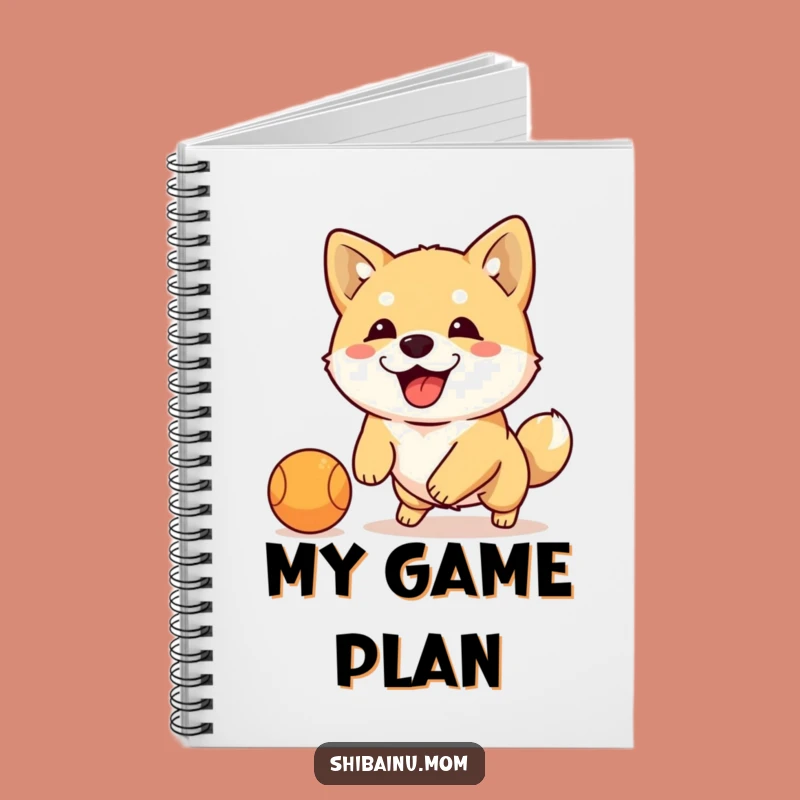 Funny Shiba Inu Dribbling Ball Notebook: Action Dog Journal, Hilarious Gift