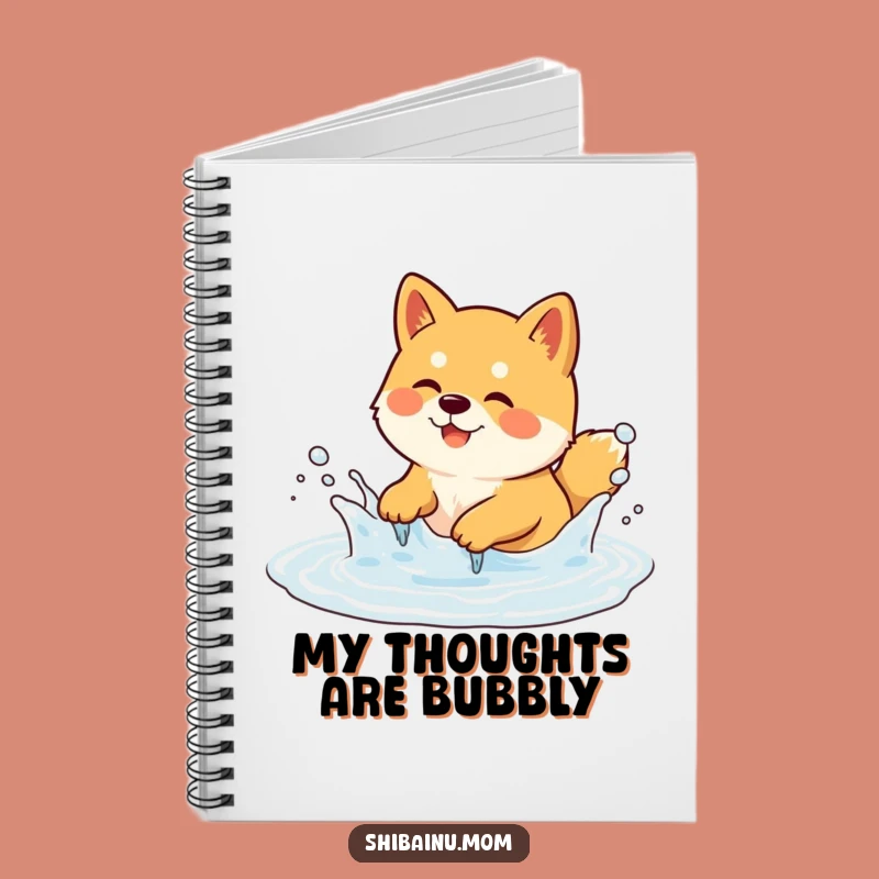 Funny Shiba Inu Notebook - Puddle Splashing, Jot Down Fun Gift