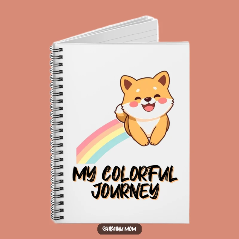 Funny Shiba Inu Rainbow Slide Smile Notebook, Journal for Happy Notes
